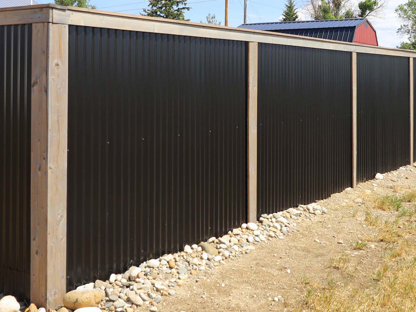 Photo of a corrugated fence in Billings Montana