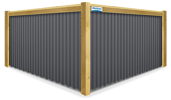 Black Cedar Frame Galvanized R-Panel Steel fence contractor in Montana