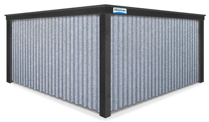 Black Cedar Frame Galvanized R-Panel Steel fence contractor in Montana