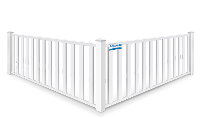 Closed picket vinyl fence with a flat top Montana
