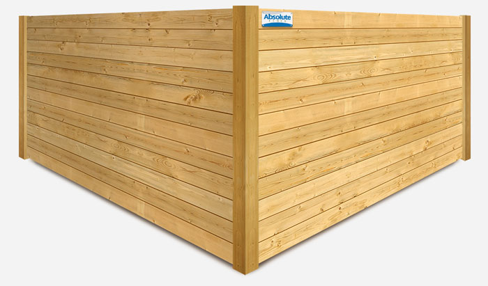 Horizontal privacy wood fence in Montana