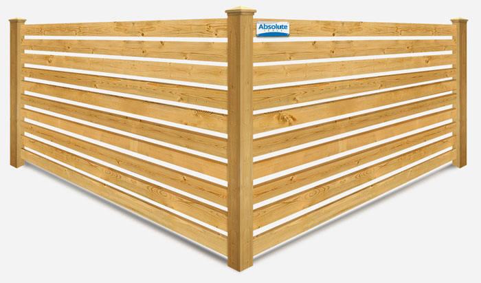 Horizontal spaced board wood fence in  Montana