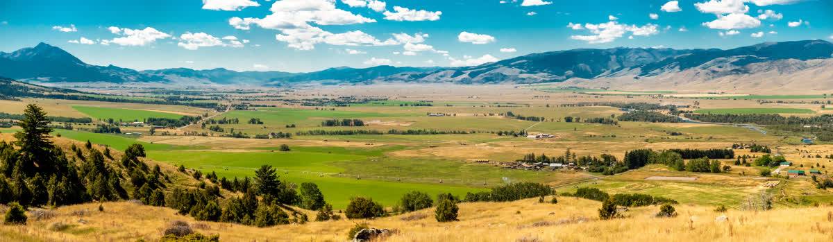Beautiful landscape view in Huntley Montana