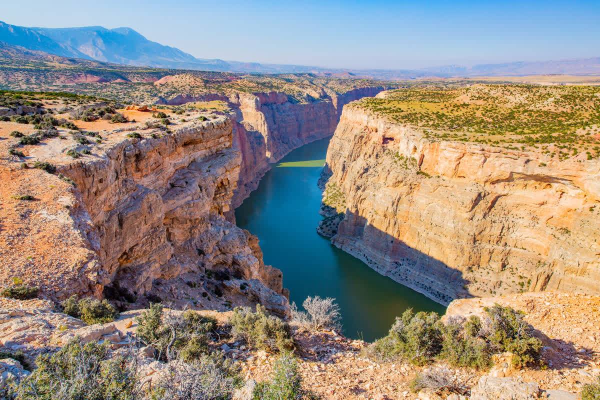 Beautiful landscape view in Pompey's Pillar Montana